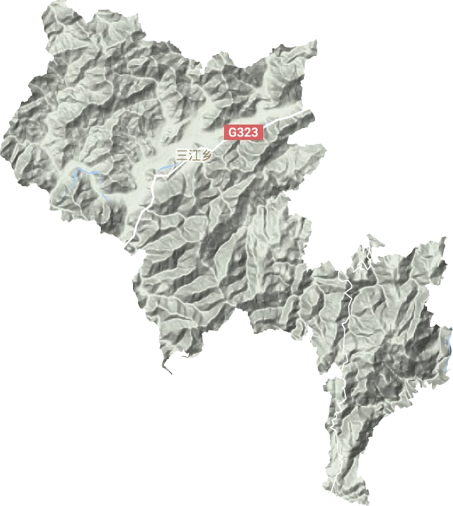 三江乡地形地图