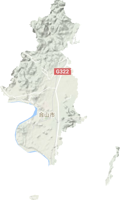 岭南镇地形地图