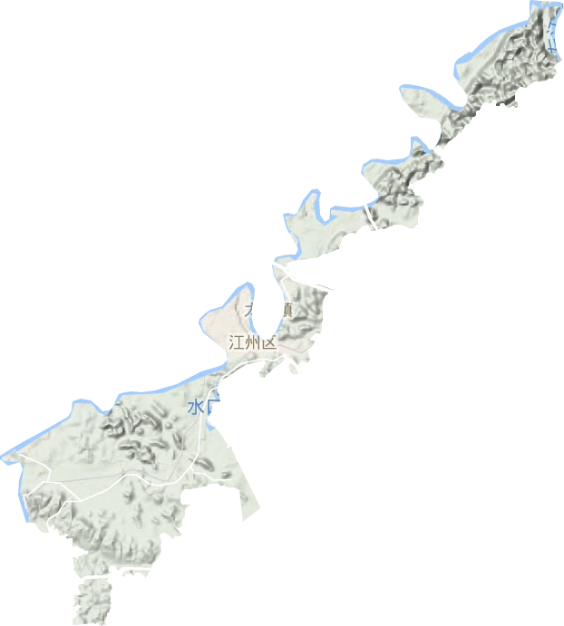 江南街道地形地图