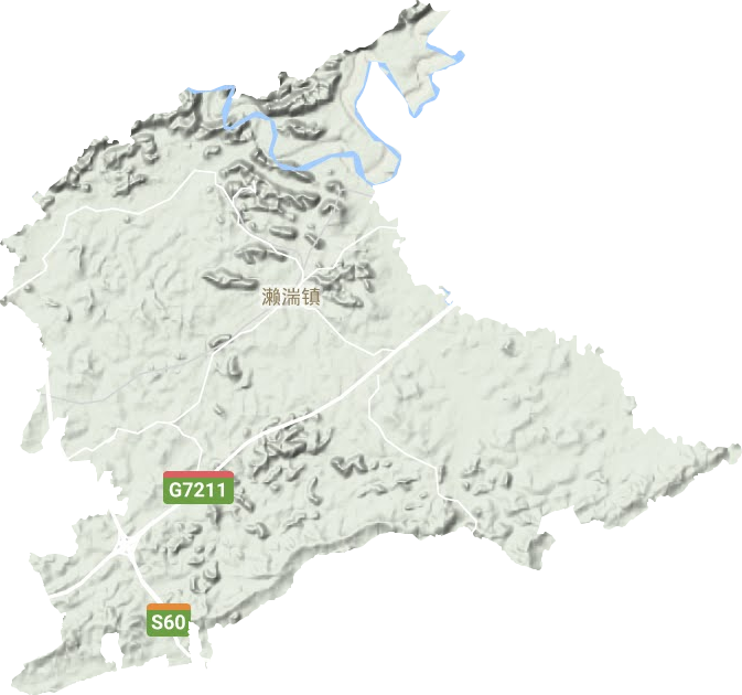 濑湍镇地形地图