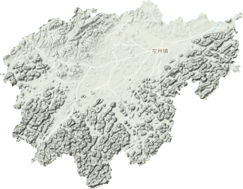 左州镇地形地图