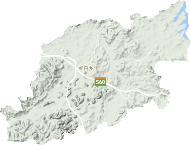 罗白乡地形地图