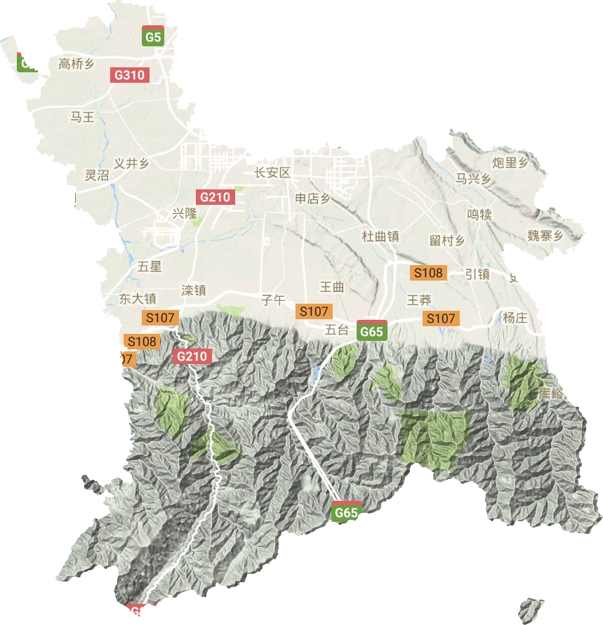 长安区地形地图