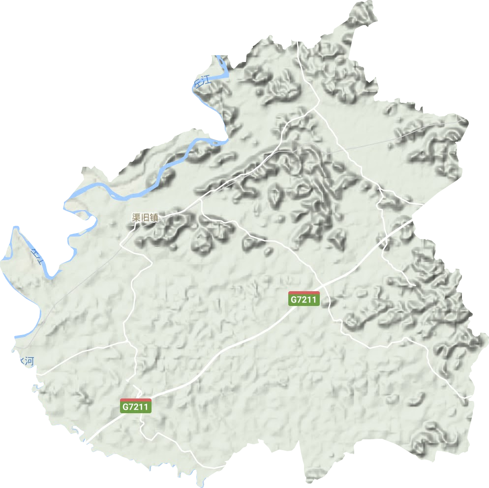 渠旧镇地形地图