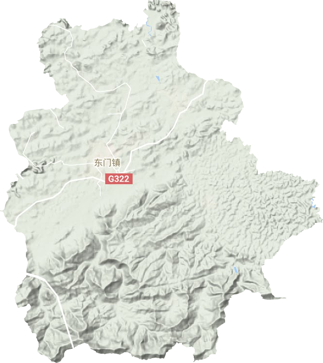东门镇地形地图
