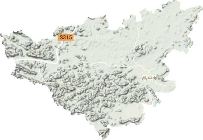 昌平乡地形地图