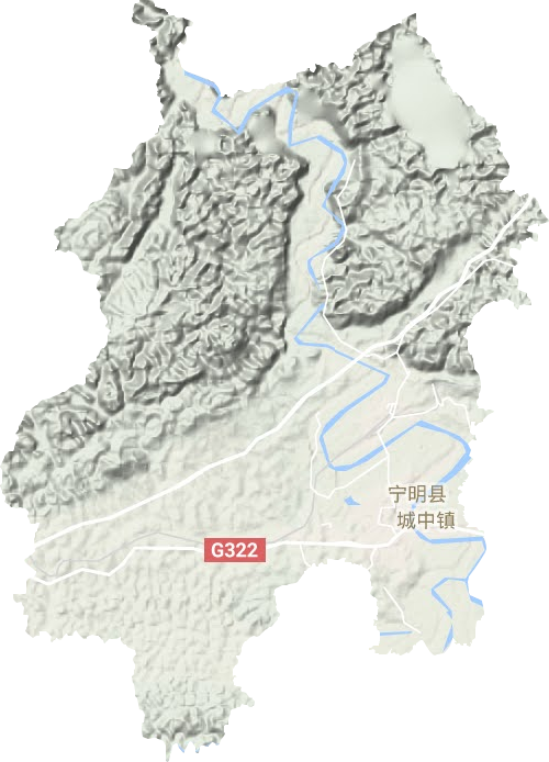 城中镇地形地图