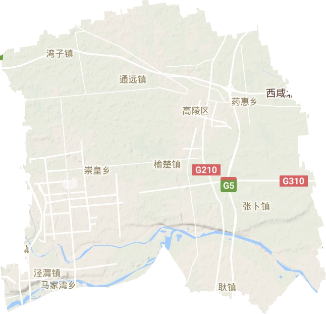 高陵区地形地图