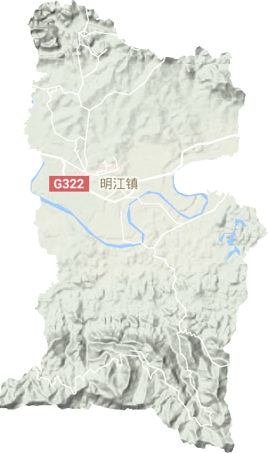 明江镇地形地图