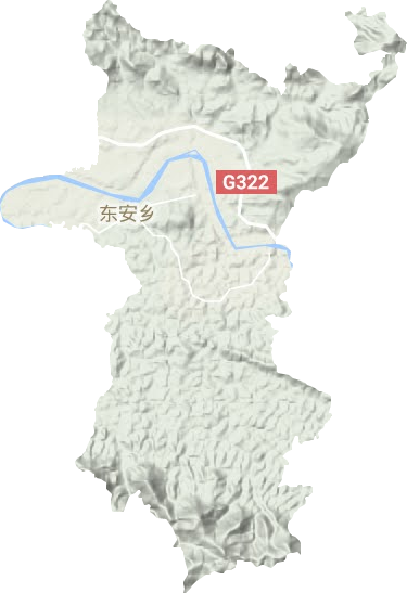东安乡地形地图