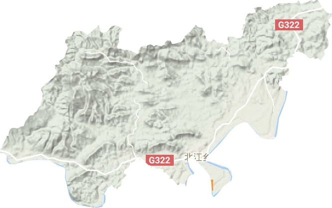 北江乡地形地图