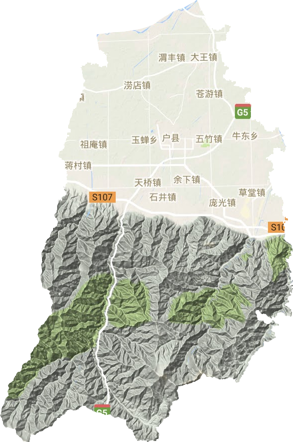鄠邑区地形地图
