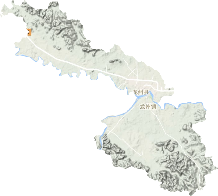 龙州镇地形地图