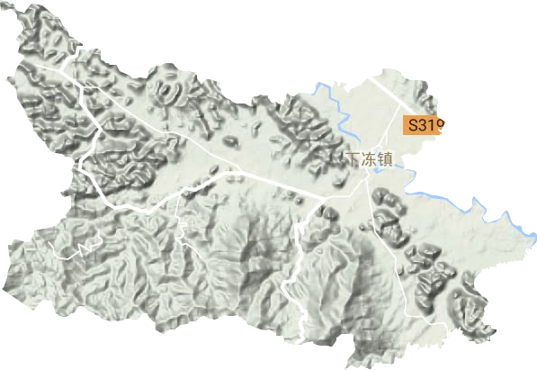 下冻镇地形地图