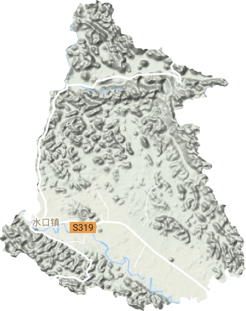 水口镇地形地图
