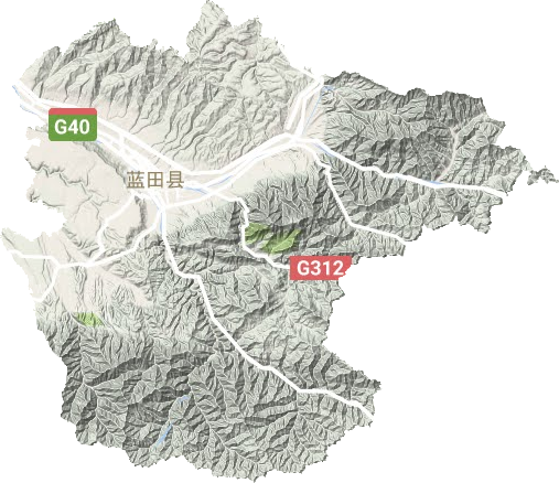 蓝田县地形地图