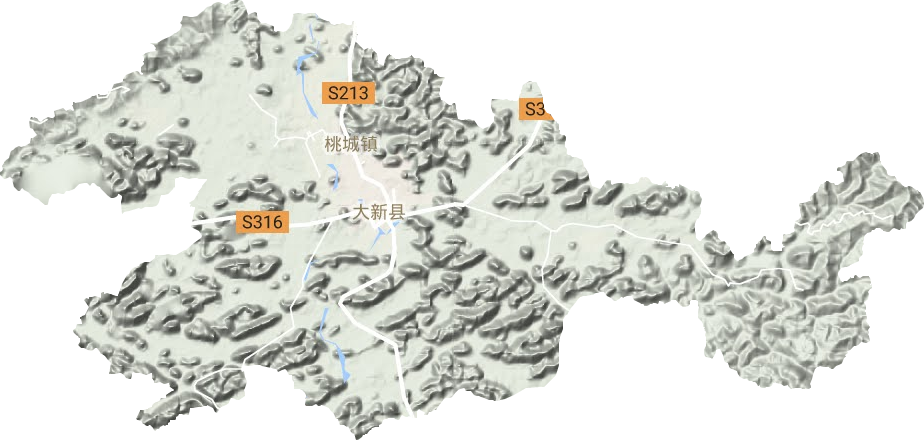桃城镇地形地图