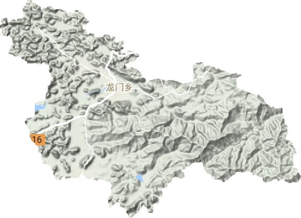 龙门乡地形地图
