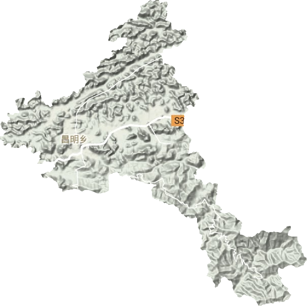 昌明乡地形地图