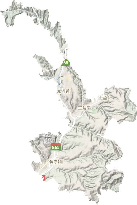 王益区地形地图