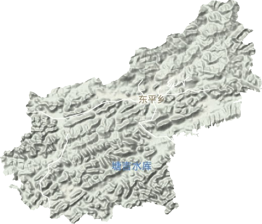 东平镇地形地图