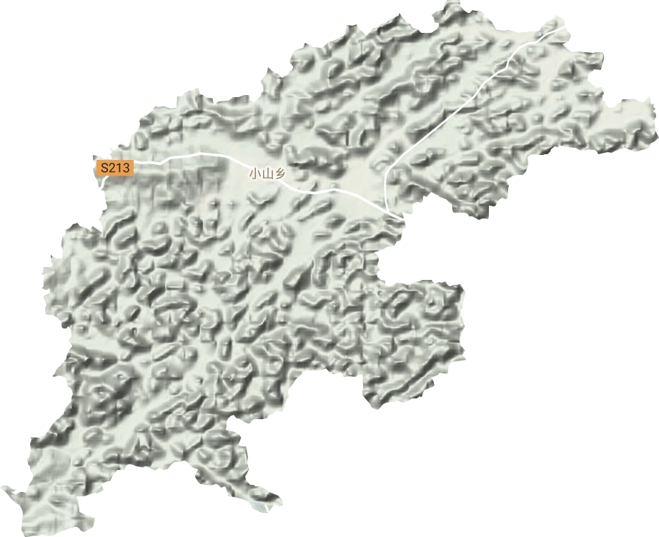 小山乡地形地图