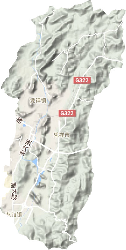 凭祥镇地形地图