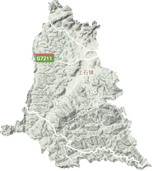 上石镇地形地图