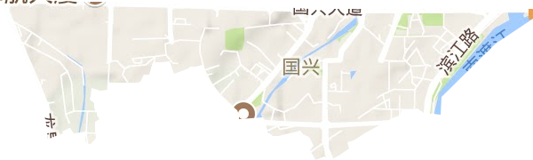 国兴街道地形地图