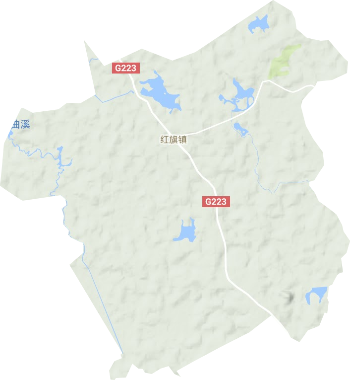 红旗镇地形地图