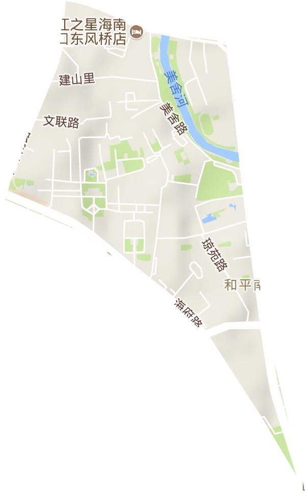 和平南街道地形地图