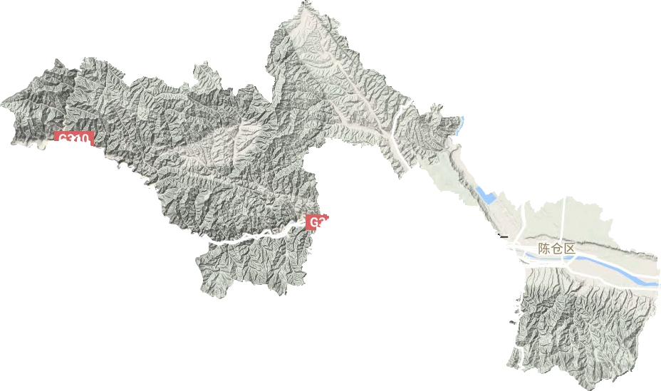 陈仓区地形地图