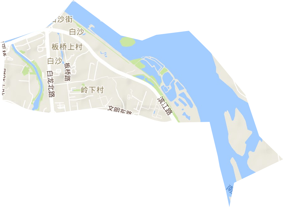 白沙街道地形地图