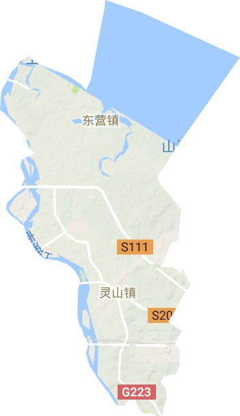 灵山镇地形地图