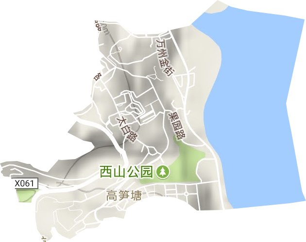 高笋塘街道地形地图