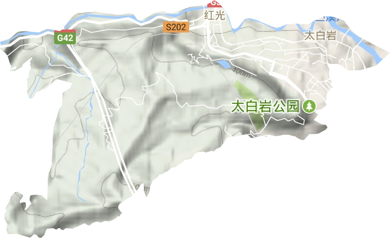 太白街道地形地图