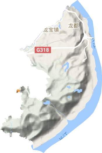 龙都街道地形地图