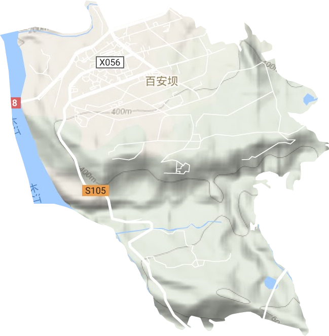 百安坝街道地形地图