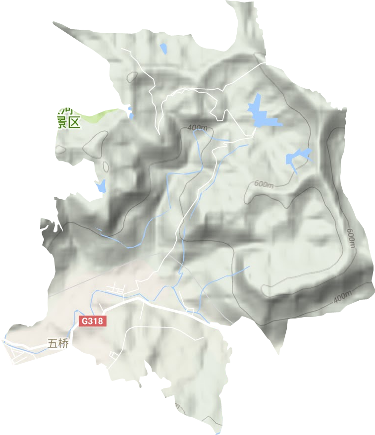 五桥街道地形地图