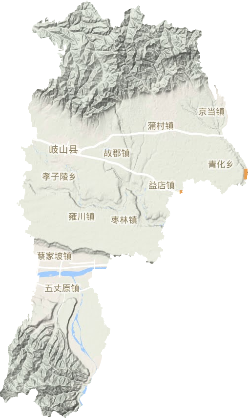 岐山县地形地图