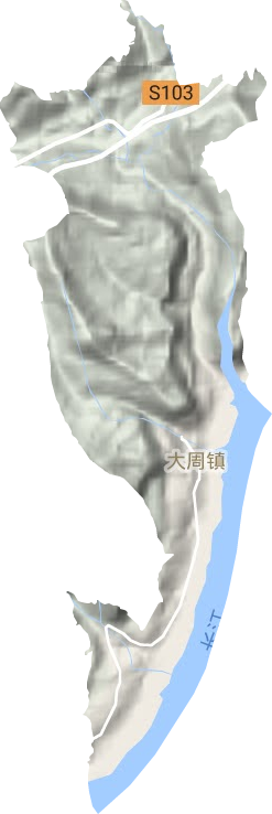 大周镇地形地图