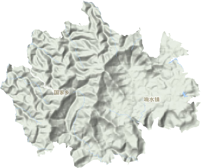 响水镇地形地图
