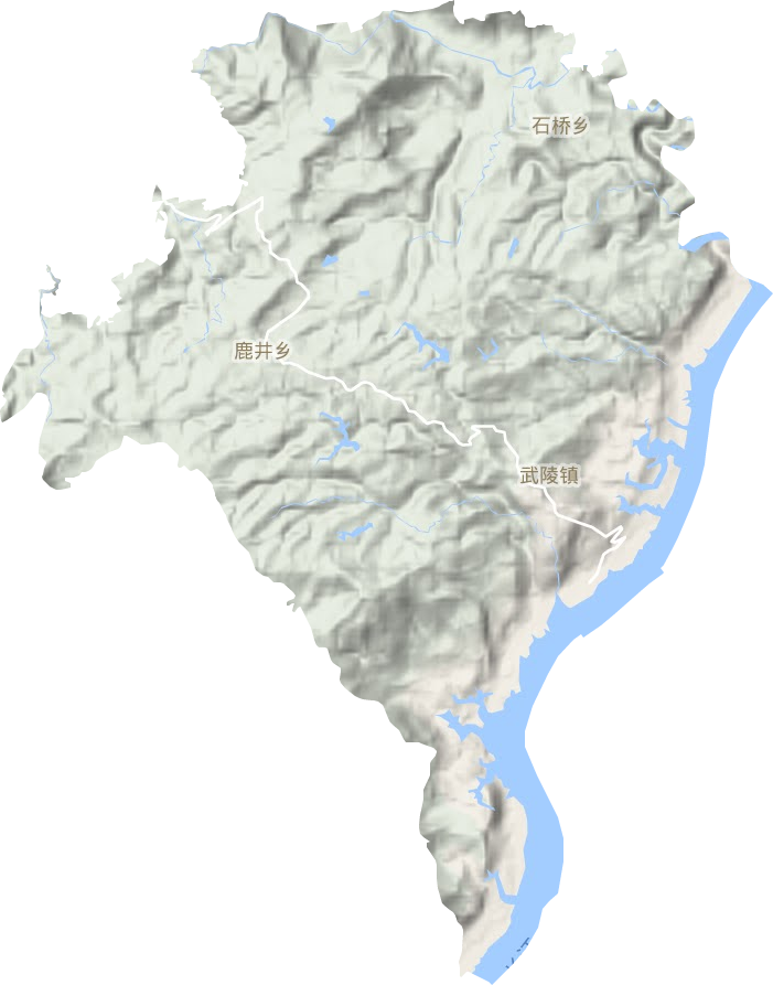 武陵镇地形地图