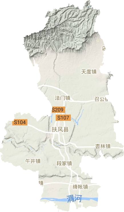 扶风县地形地图