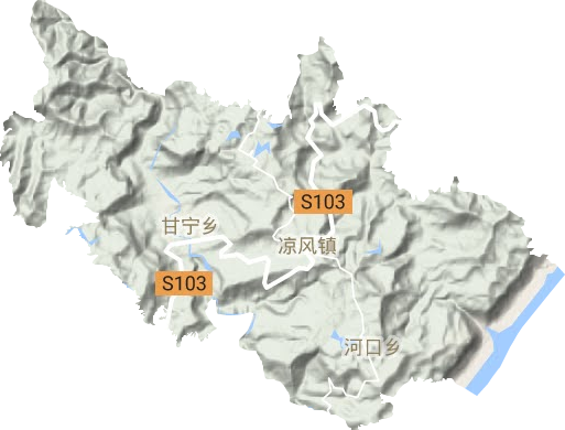 甘宁镇地形地图