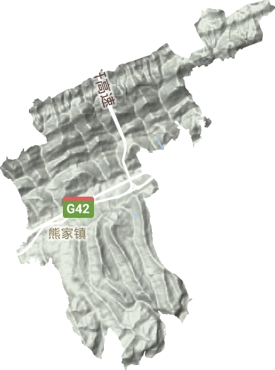 熊家镇地形地图