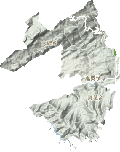 高梁镇地形地图