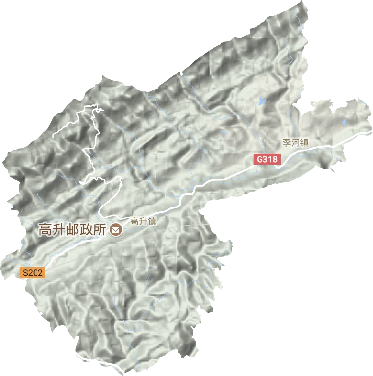 李河镇地形地图