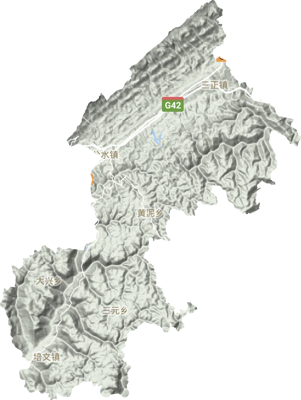 分水镇地形地图
