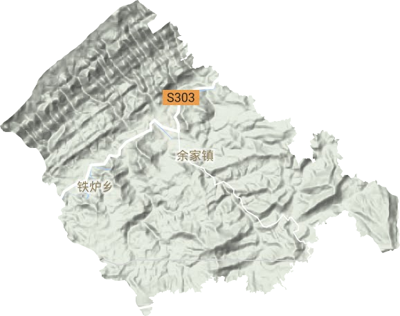 余家镇地形地图